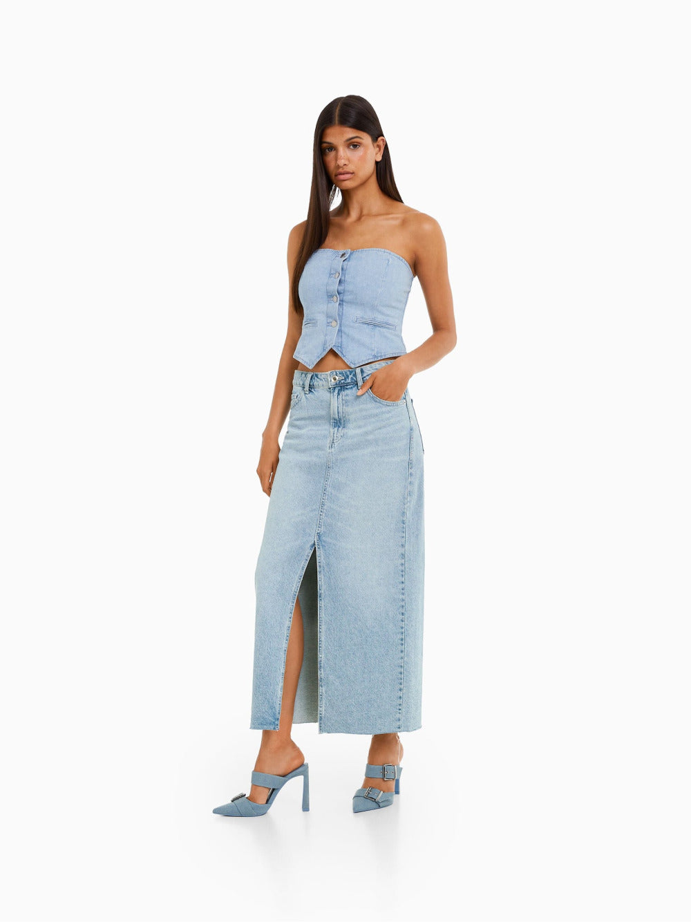 Langer Jeansrock