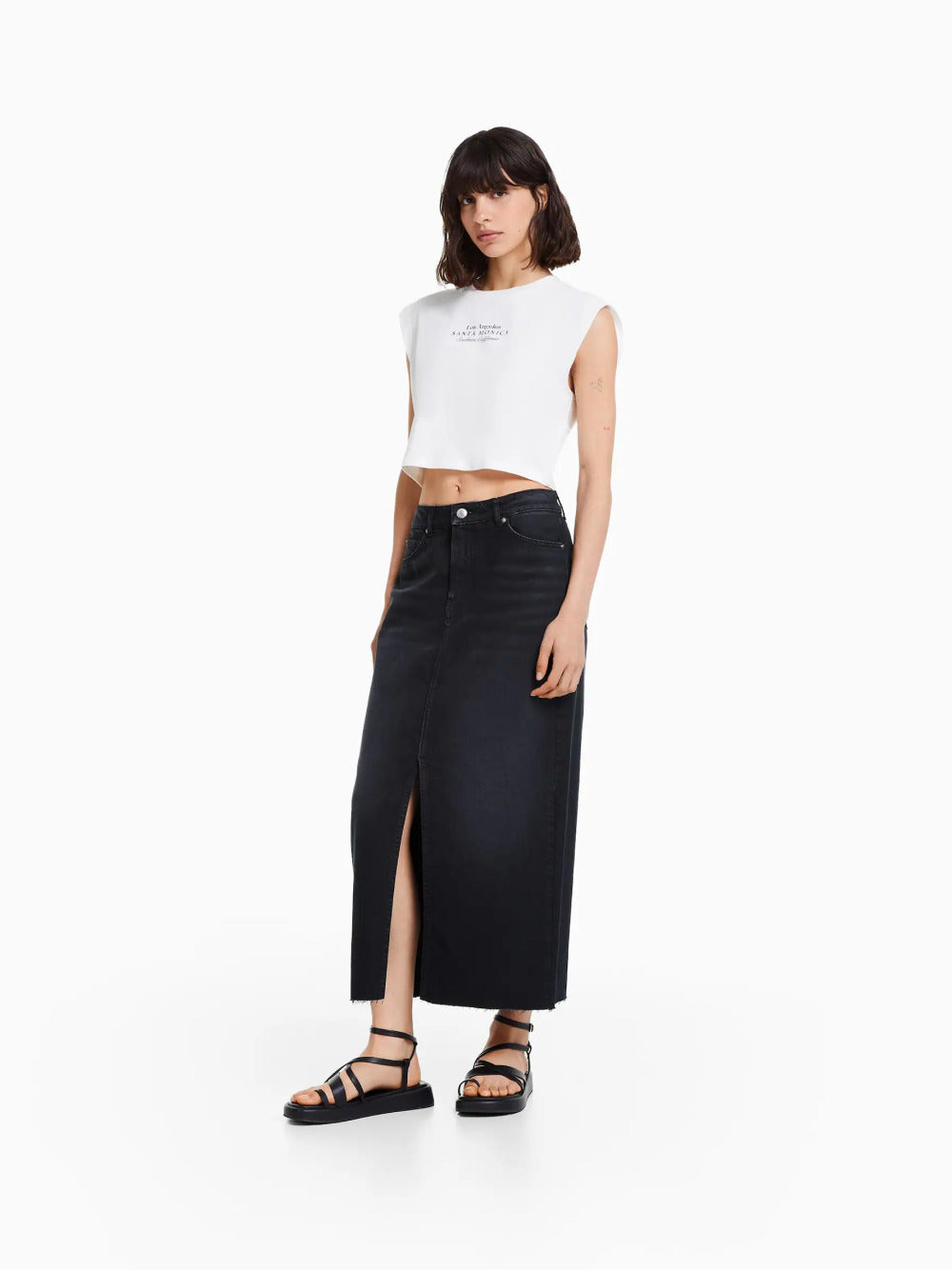 Langer Jeansrock