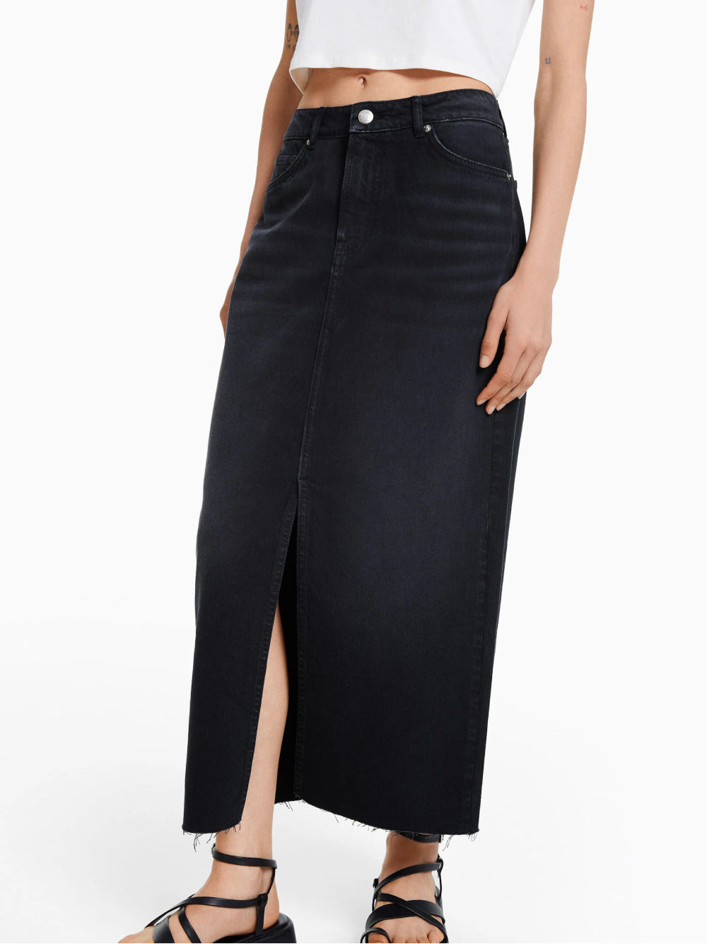 Langer Jeansrock