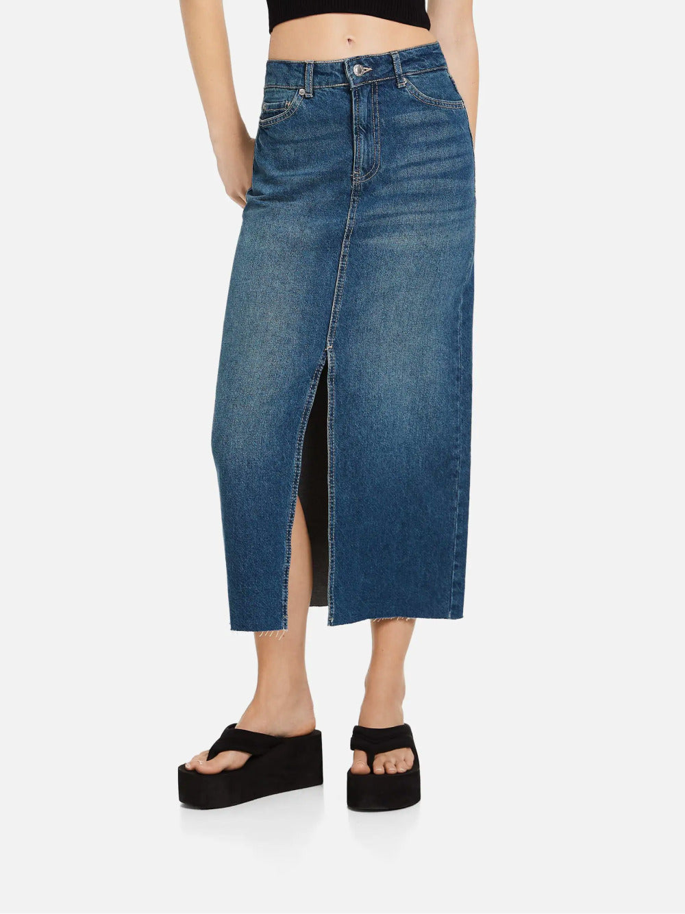 Langer Jeansrock