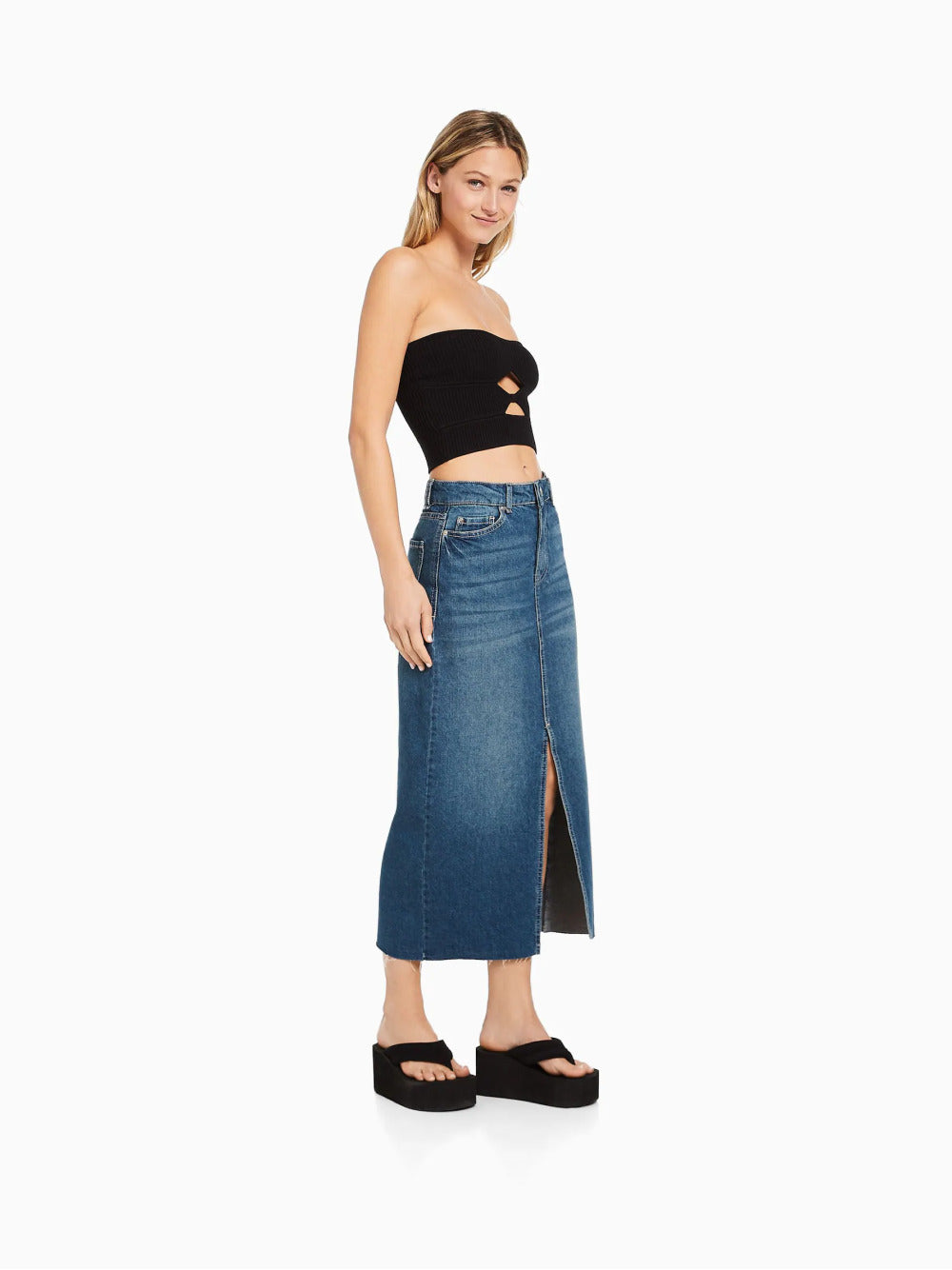 Langer Jeansrock