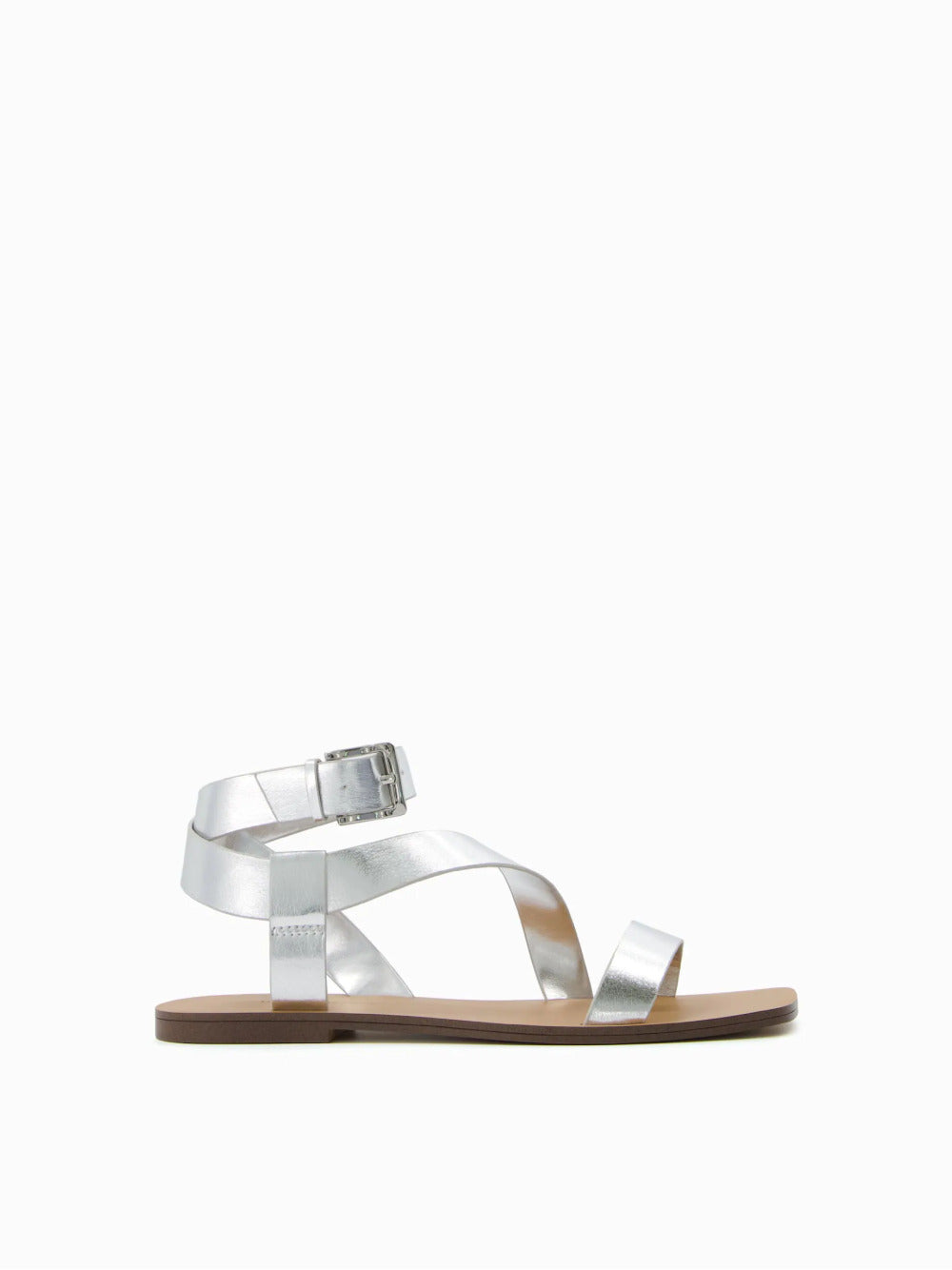 Flat sandals with ankle strap
