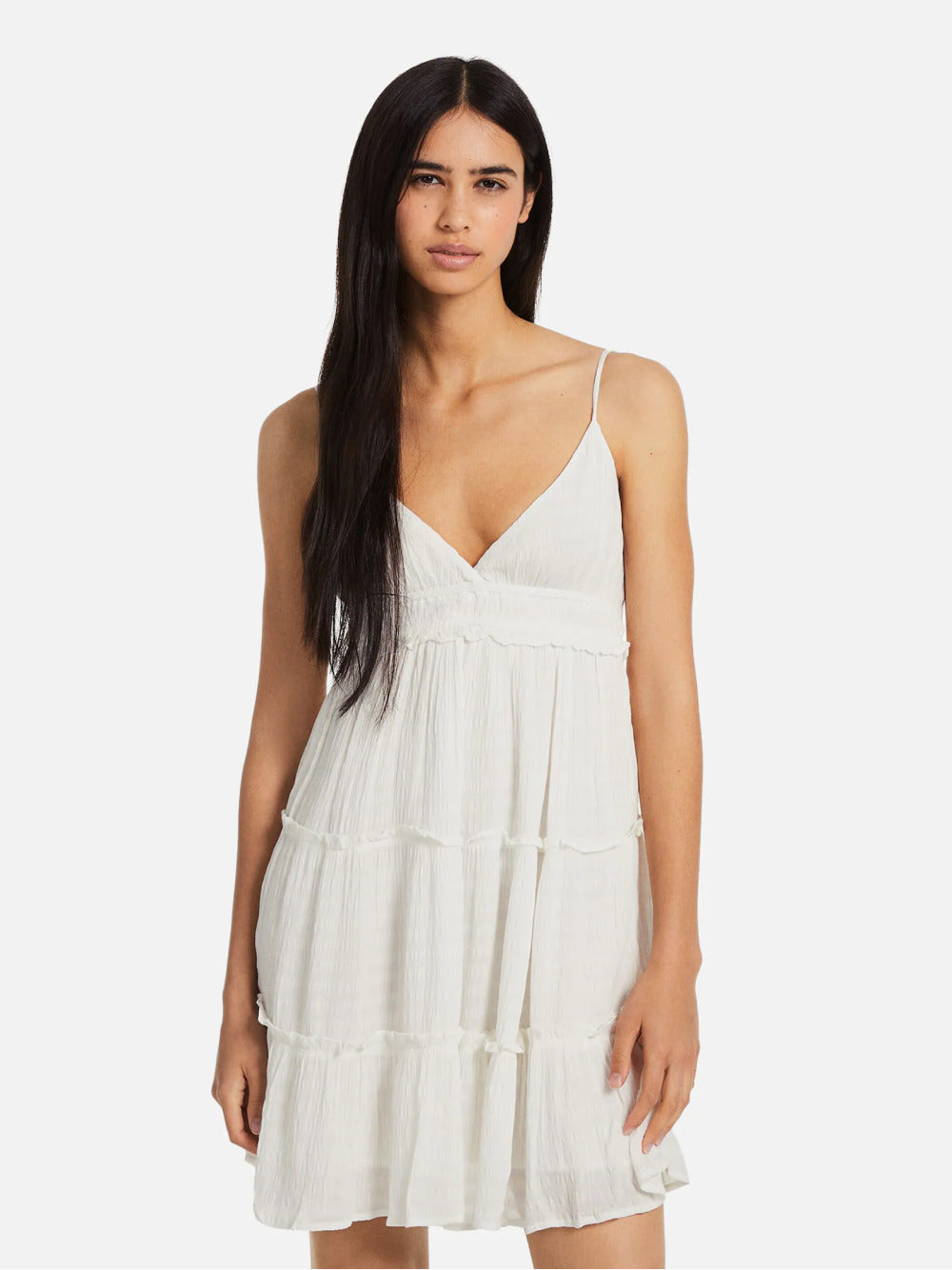 Minikjole med ruffled stropper