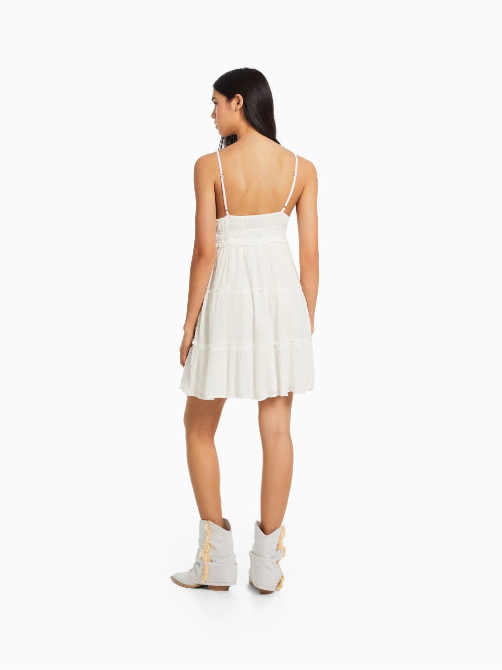 Minikjole med ruffled stropper