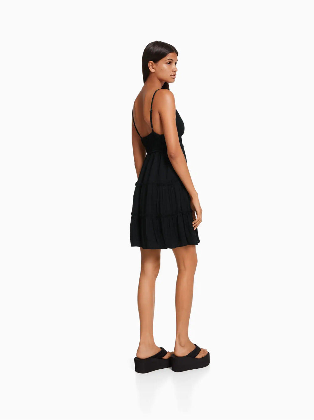Minikjole med ruffled stropper