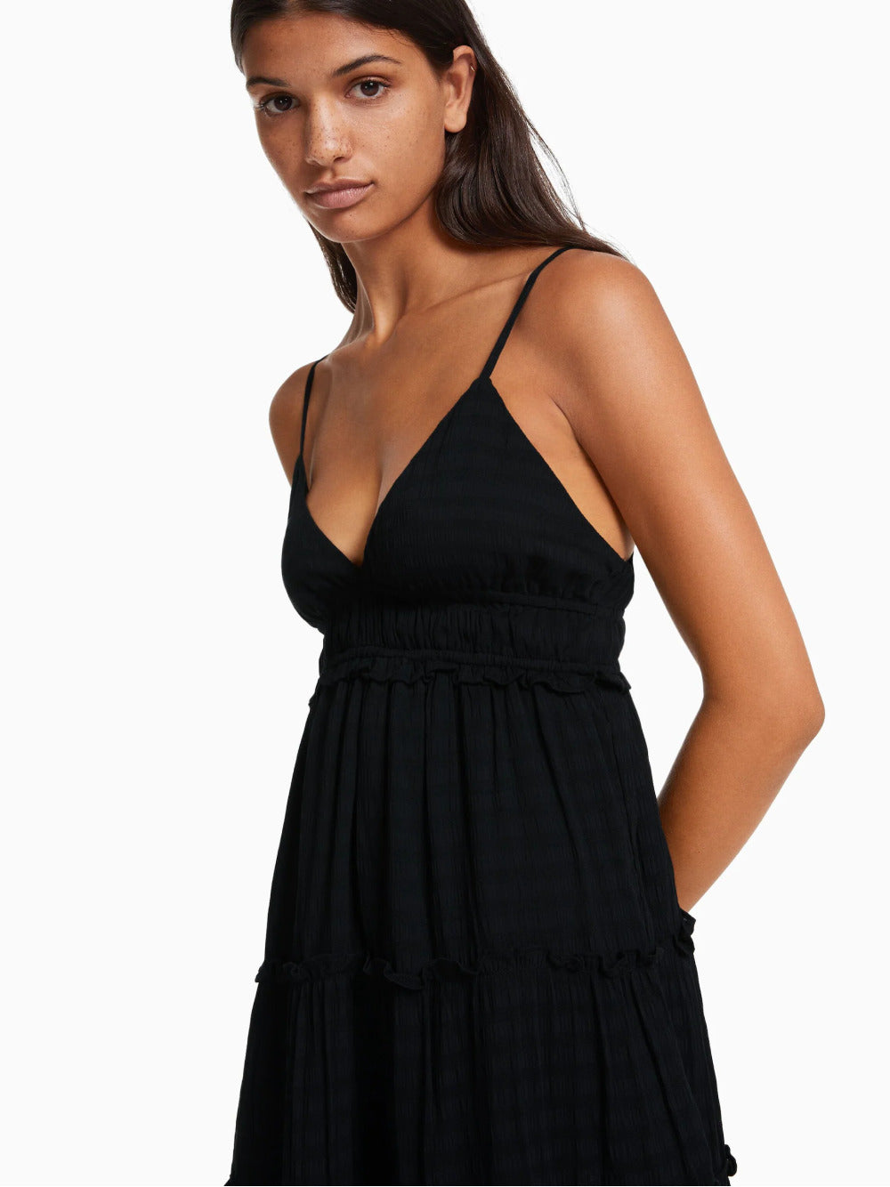 Minikjole med ruffled stropper