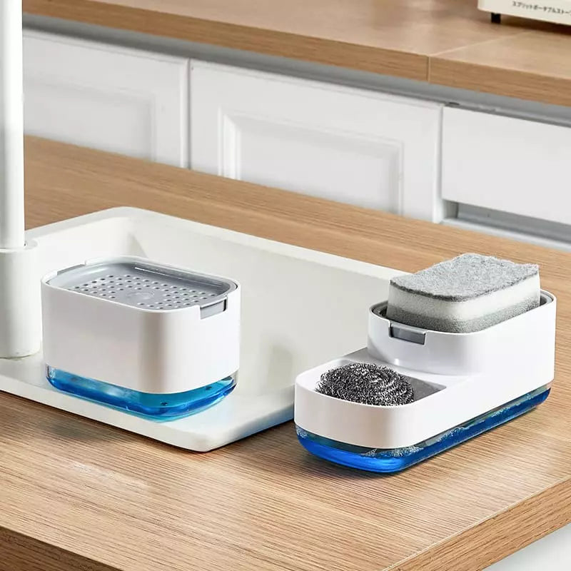 Detergent dispenser og svampholder til vask