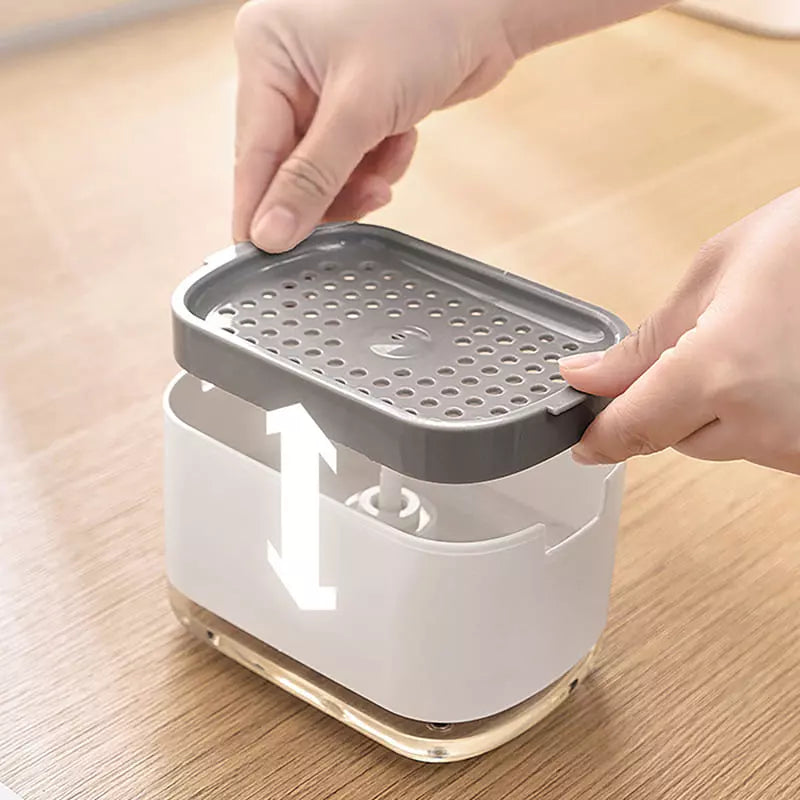 Detergent dispenser og svampholder til vask