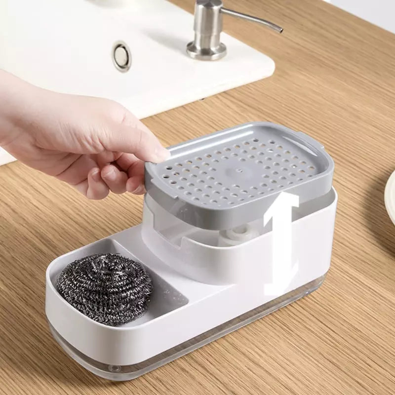 Detergent dispenser og svampholder til vask