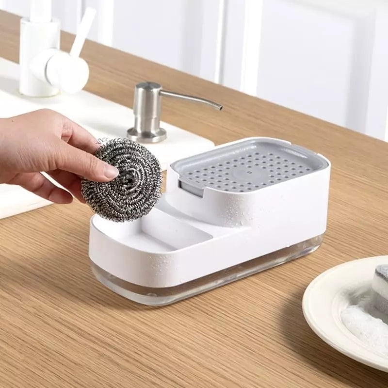 Detergent dispenser og svampholder til vask