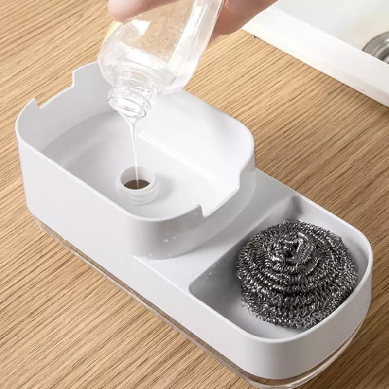 Detergent dispenser og svampholder til vask