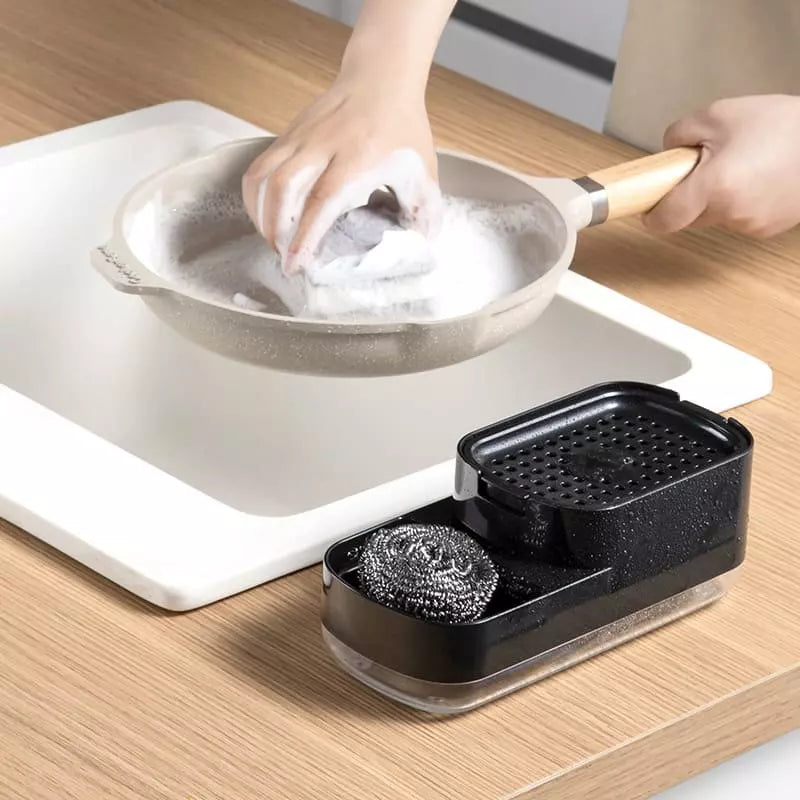 Detergent dispenser og svampholder til vask
