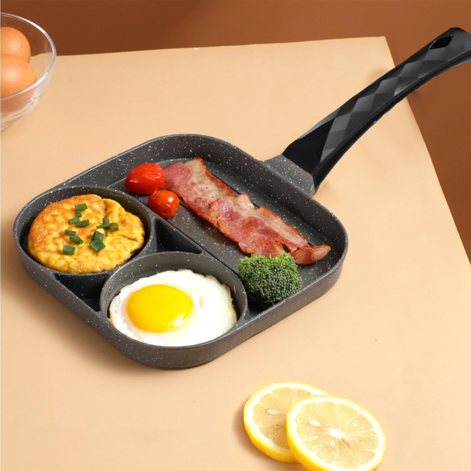 Stekpanna - 3 i 1 non -stick + 4 träsked [gratis gåva]